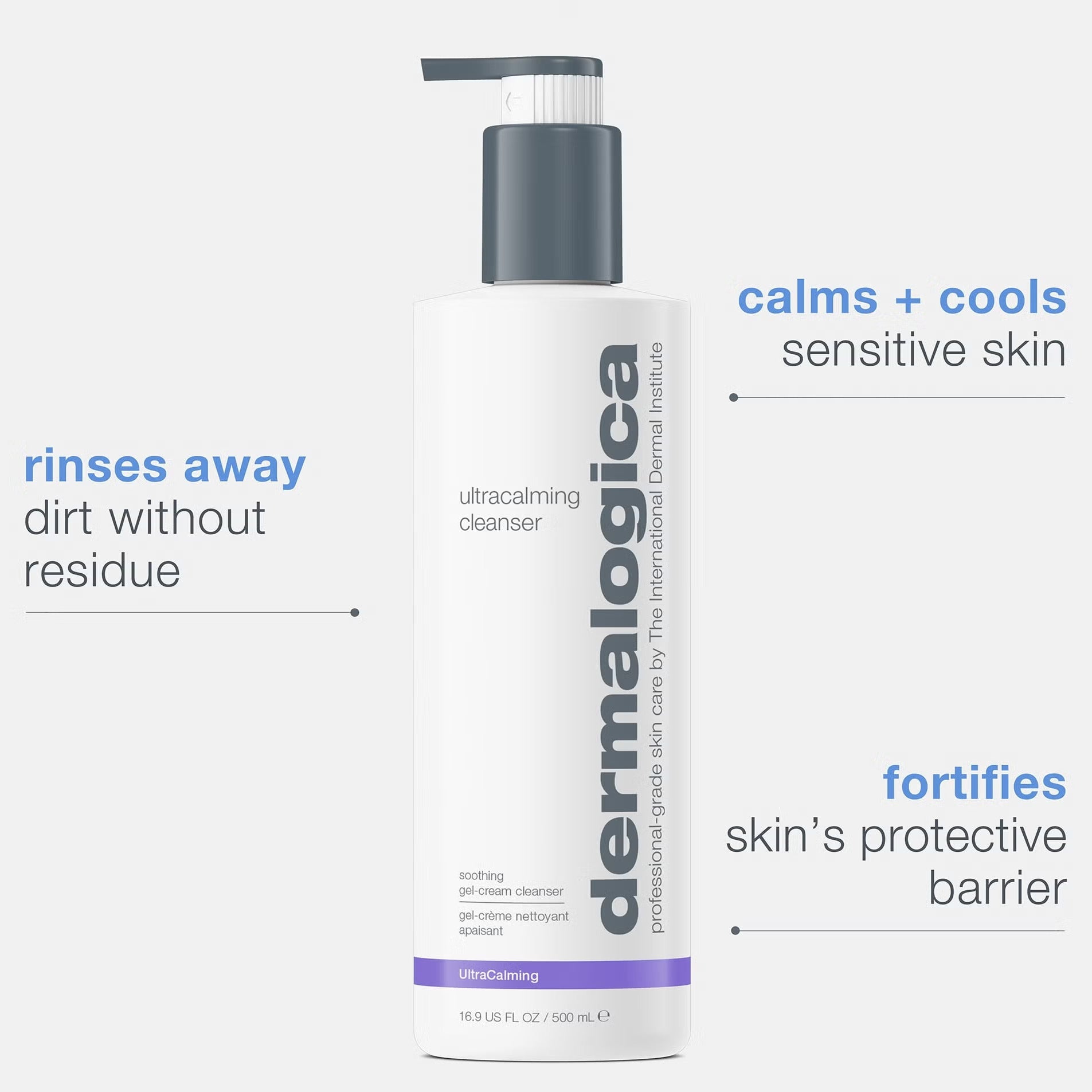 Dermalogica ultracalming cleanser bottle on a white background